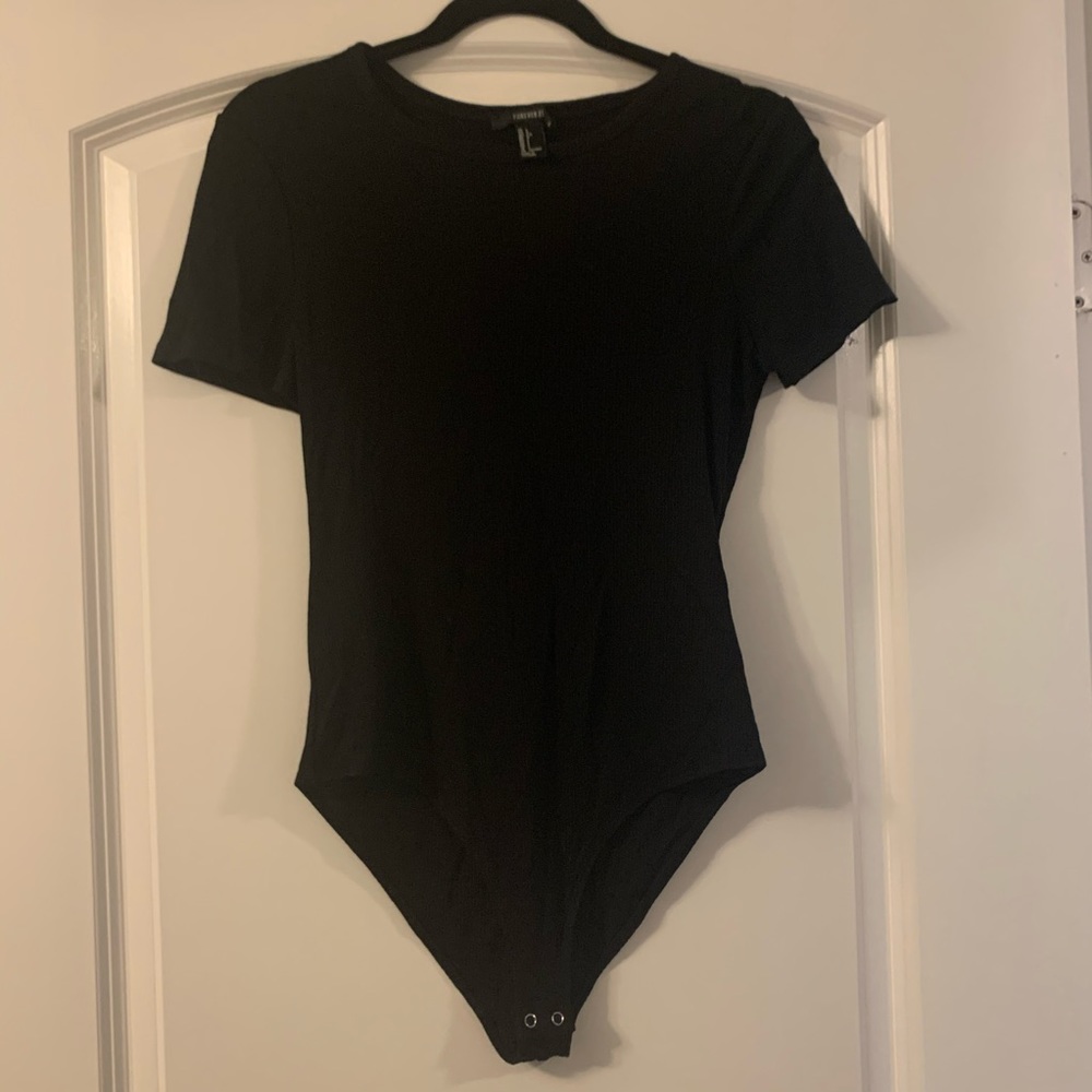 Black Ribbed Bodysuit (Never worn!)